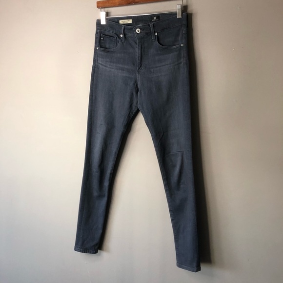 Ag Farrah High Rise Skinny Ankle Jeans Grey Mist